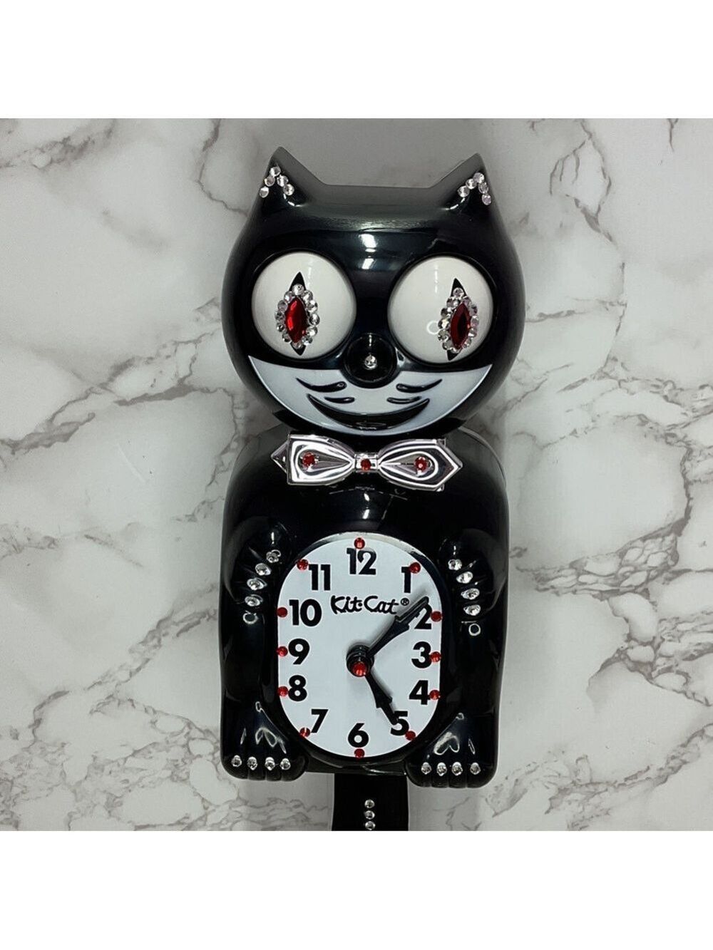 Rare Jeweled Commemorative Edition Tuxedo Kit-Cat Klock Clock OOAK - Picture 7 of 7